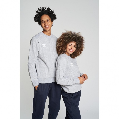 Sudadera Umbro Fleece Small Logo Sweat Grey Marl / White