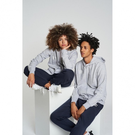 Chaqueta Umbro Fleece Zip Through Small Logo Hoodie Grey Marl / White