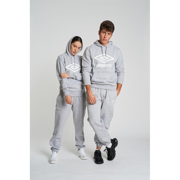 Sudadera Umbro Fleece Large Logo Oh Hoody Grey Marl / White