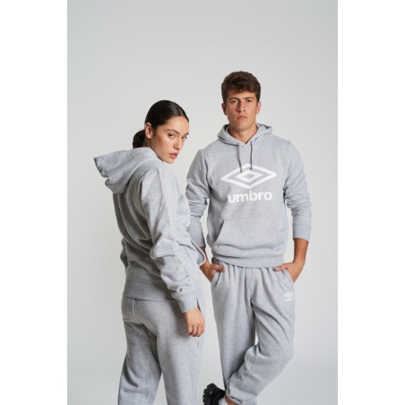 Sudadera Umbro Fleece Large Logo Oh Hoody Grey Marl / White