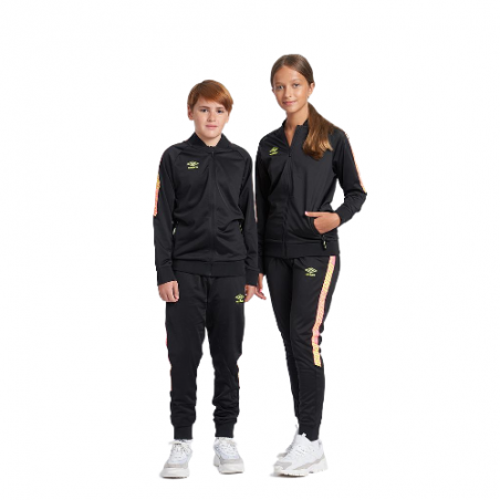 Chaqueta Umbro Axis Track Top - JNR - Black / Safety Yellow / Knockout Pink