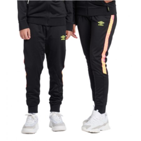 Pantalón Umbro Axis Track Pant - JNR - Black / Safety Yellow / Knockout Pink