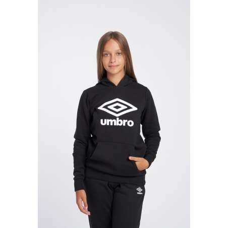 Sudadera Umbro Fleece Large Logo Oh Hoody Jnr Black / White