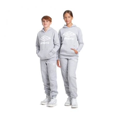Sudadera Umbro Fleece Large Logo Oh Hoody Junior Grey Marl / White