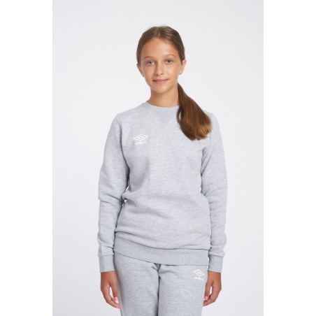 Sudadera Umbro Fleece Small Logo Sweat Junior Grey Marl / White