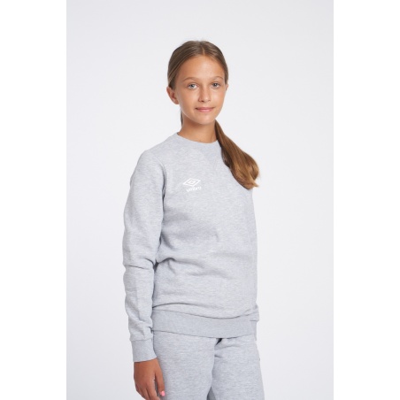 Sudadera Umbro Fleece Small Logo Sweat Junior Grey Marl / White