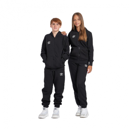 Chaqueta Umbro Fleece Zip Through Small Logo Hoodie Junior Black / White