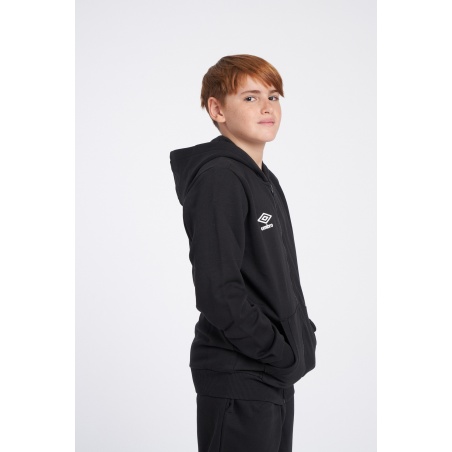 Chaqueta Umbro Fleece Zip Through Small Logo Hoodie Junior Black / White
