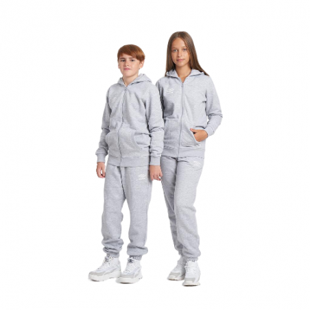 Chaqueta Umbro Fleece Zip Through Small Logo Hoodie Junior Grey Marl / White