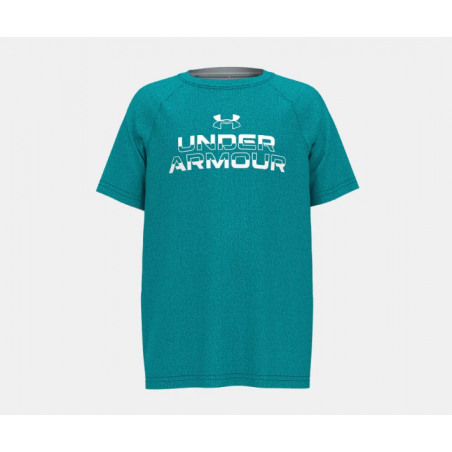 Camiseta Under Armour Tech Split Wordmark Verde