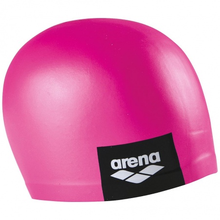 Gorro De Natación Arena Logo Silicona Rosa