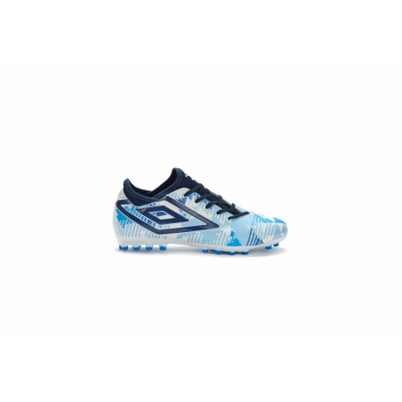 Bota de Fútbol Umbro Formation III AG - Junior - White / Dark Navy / Sky Blue