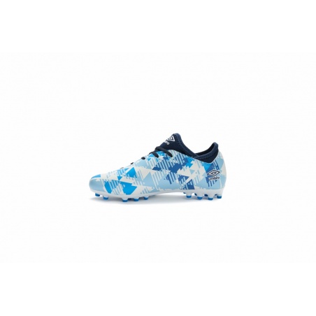 Bota de Fútbol Umbro Formation III AG - Junior - White / Dark Navy / Sky Blue