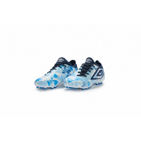 Bota de Fútbol Umbro Formation III AG - Junior - White / Dark Navy / Sky Blue