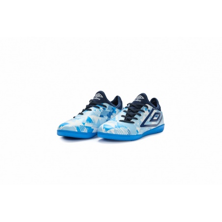 Zapatilla de Fútbol Sala Umbro Formation III IC - Junior - White / Dark Navy / Sky Blue