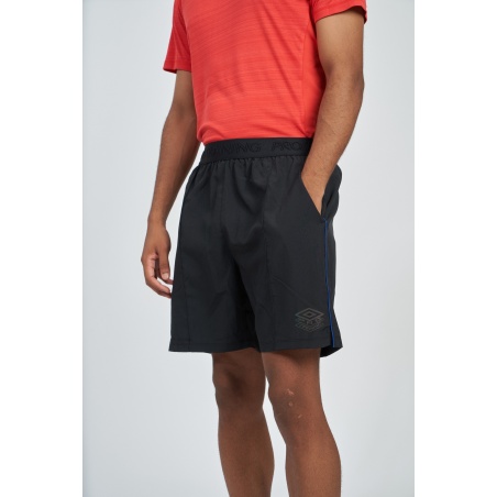 Pantalón Corto Umbro Pro Training Woven Short Black / Royal Blue
