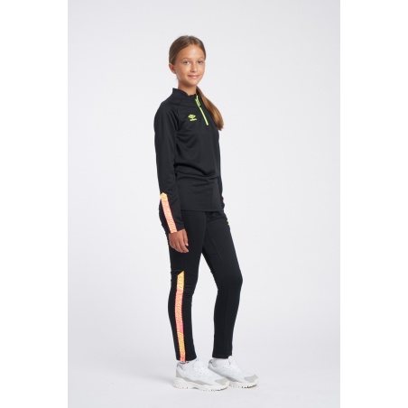 Sudadera Umbro Axis Half Zip - JNR - Black / Safety Yellow / Knockout Pink