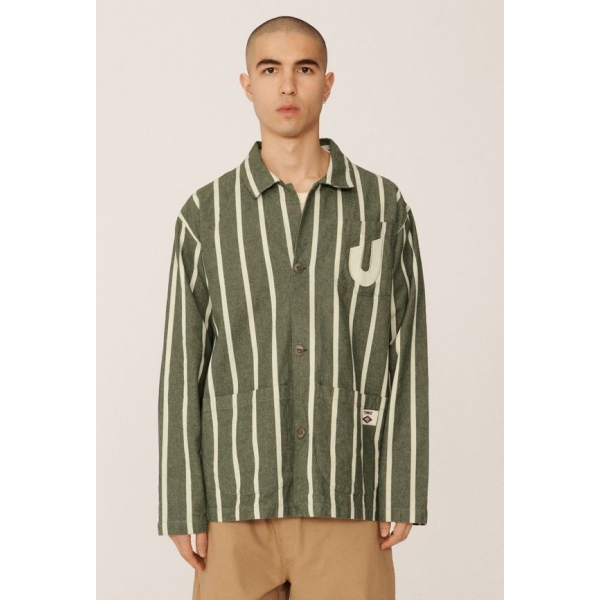 Chaqueta Umbro YMC Striped Refs Jacket Rain Forest / Cannoli Cream UMJM0647-OGM