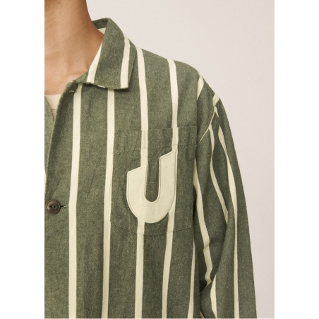 Chaqueta Umbro YMC Striped Refs Jacket Rain Forest / Cannoli Cream