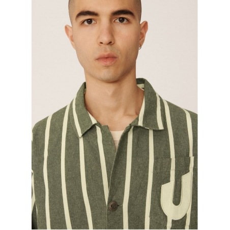 Chaqueta Umbro YMC Striped Refs Jacket Rain Forest / Cannoli Cream