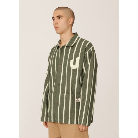 Chaqueta Umbro YMC Striped Refs Jacket Rain Forest / Cannoli Cream