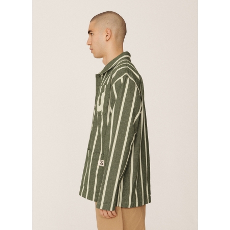 Chaqueta Umbro YMC Striped Refs Jacket Rain Forest / Cannoli Cream
