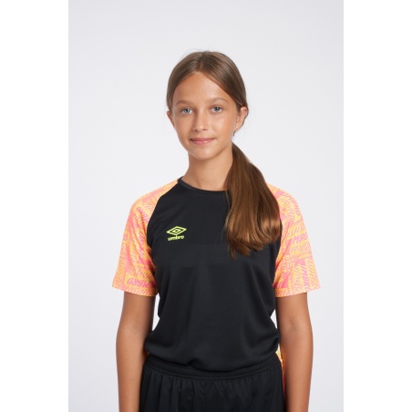 Camiseta Umbro Axis Jersey - JNR - Black / Safety Yellow / Knockout Pink