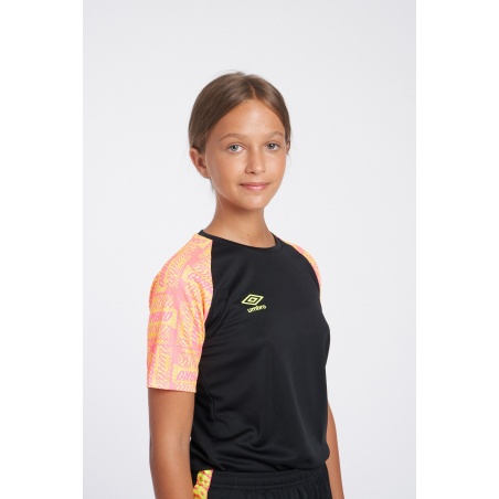 Camiseta Umbro Axis Jersey - JNR - Black / Safety Yellow / Knockout Pink