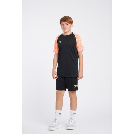 Short Umbro Axis Knit Short - JNR - Black / Safety Yellow / Knockout Pink