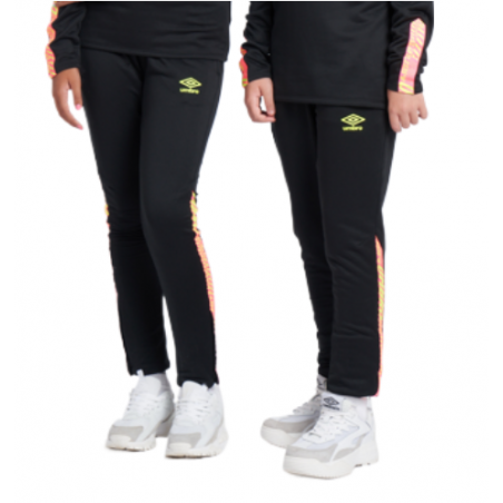 Pantalón Umbro Axis Training Pant - JNR - Black / Safety Yellow / Knockout Pink