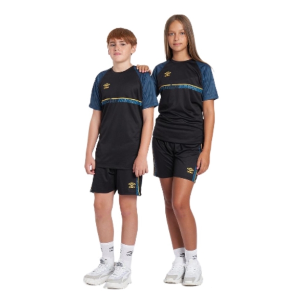 CAMISETA UMBRO SPIRITO JERSEY - JNR BLACK / ORANGE POP /...