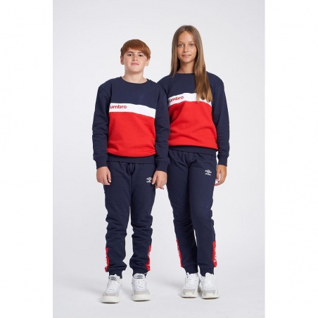Sudadera Umbro Fw Sportswear Sweat Dark Navy / Vermillion / Brilliant White - JNR