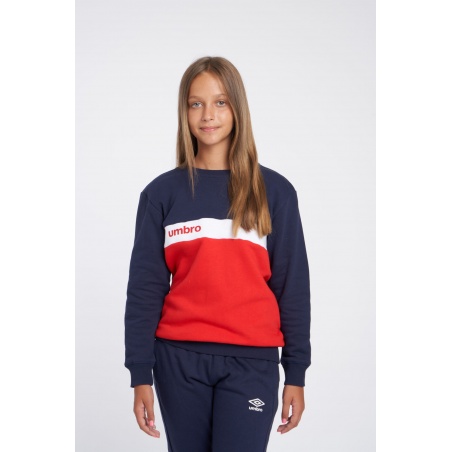 Sudadera Umbro Fw Sportswear Sweat Dark Navy / Vermillion / Brilliant White - JNR