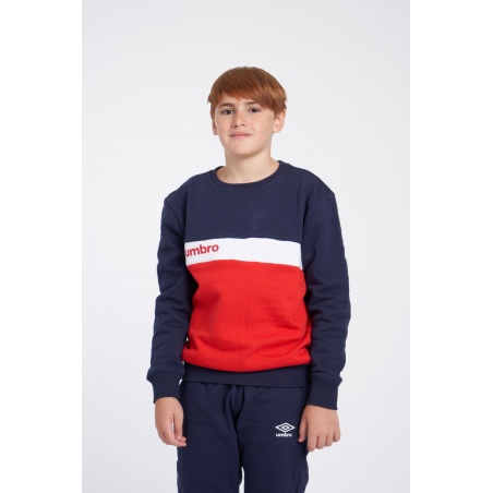 Sudadera Umbro Fw Sportswear Sweat Dark Navy / Vermillion / Brilliant White - JNR