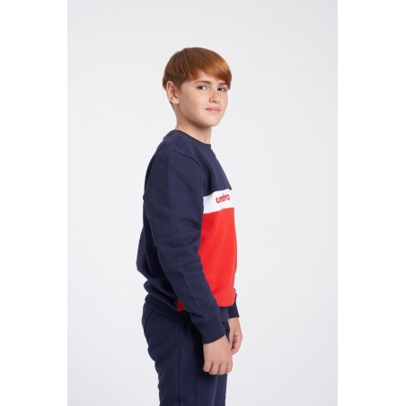 Sudadera Umbro Fw Sportswear Sweat Dark Navy / Vermillion / Brilliant White - JNR