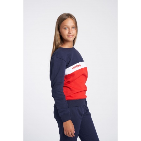 Sudadera Umbro Fw Sportswear Sweat Dark Navy / Vermillion / Brilliant White - JNR