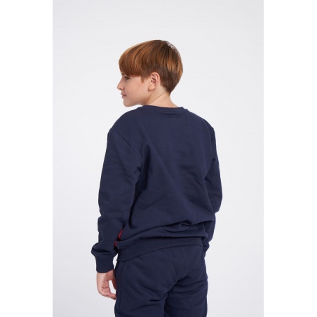 Sudadera Umbro Fw Sportswear Sweat Dark Navy / Vermillion / Brilliant White - JNR