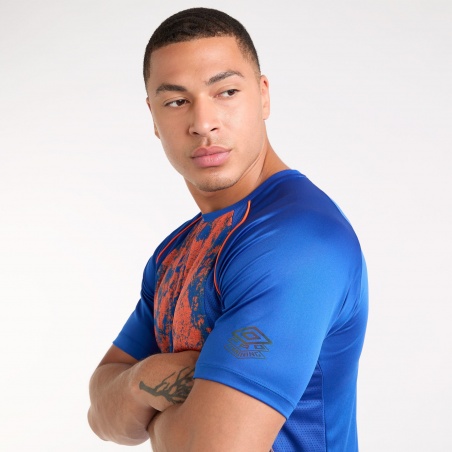 Camiseta Umbro Pro Training Graphic Jersey Deep Surf / Vermillion Orange