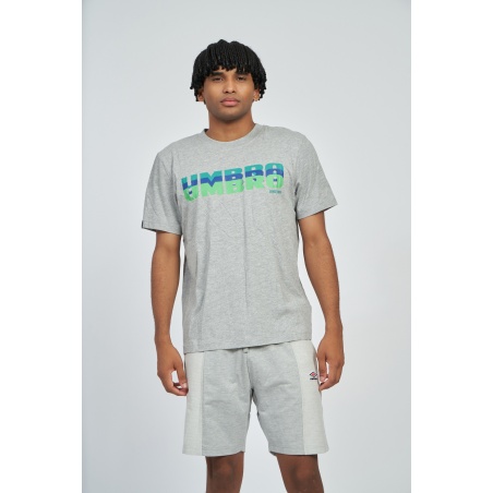 Camiseta Umbro Layered Logo Tee Grey Marl