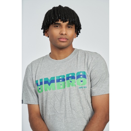 Camiseta Umbro Layered Logo Tee Grey Marl