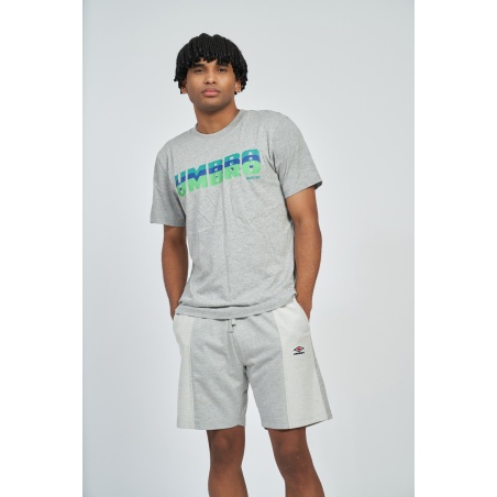 Camiseta Umbro Layered Logo Tee Grey Marl