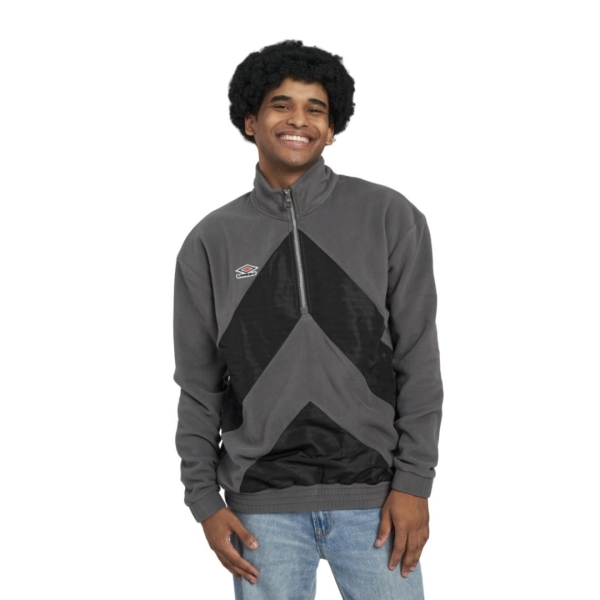 SUDADERA POLAR UMBRO PANELLED QUARTER ZIP IRON / BLACK