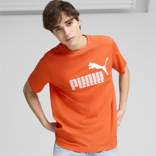 Camiseta Puma Graphics No.1 Logo Naranja