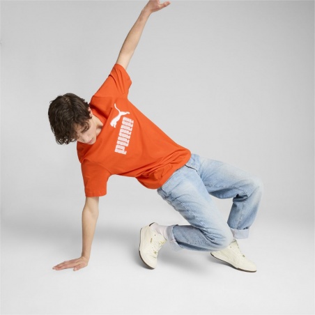 Camiseta Puma Graphics No.1 Logo Naranja