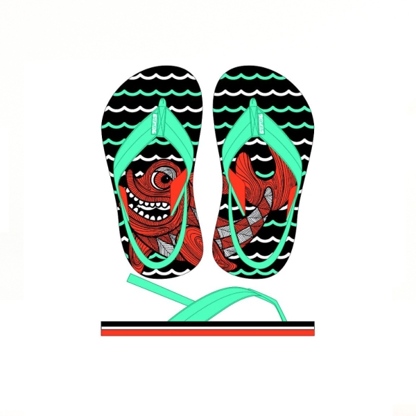 Zapatilla Baño Con Estampado