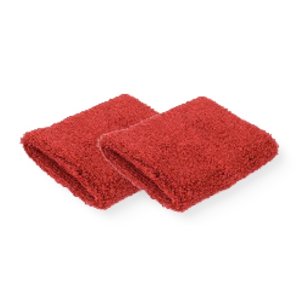 Par muñequeras rizo algodón 7.5x7.5 cm, rojo Red