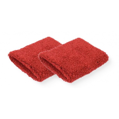 Par muñequeras rizo algodón 7.5x7.5 cm, rojo Red