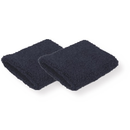 Par muñequeras rizo algodón 7.5x7.5cm, negro Black