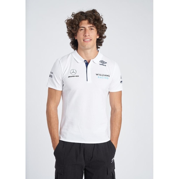 WILLIAMS RACING MEDIA POLO BRILLIANT WHITE / MEDIEVAL BLUE