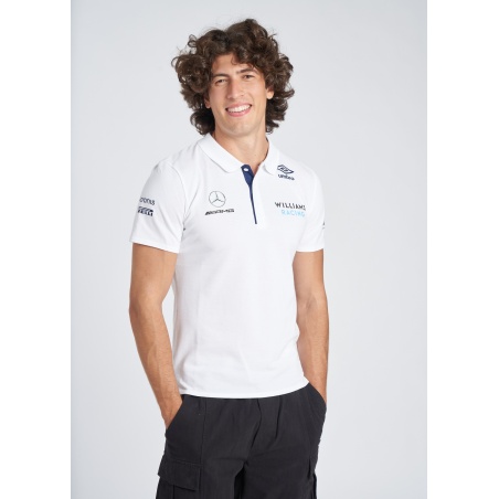 WILLIAMS RACING MEDIA POLO BRILLIANT WHITE / MEDIEVAL BLUE